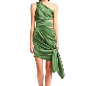 Cinq à Sept One-Shoulder Green Dress
